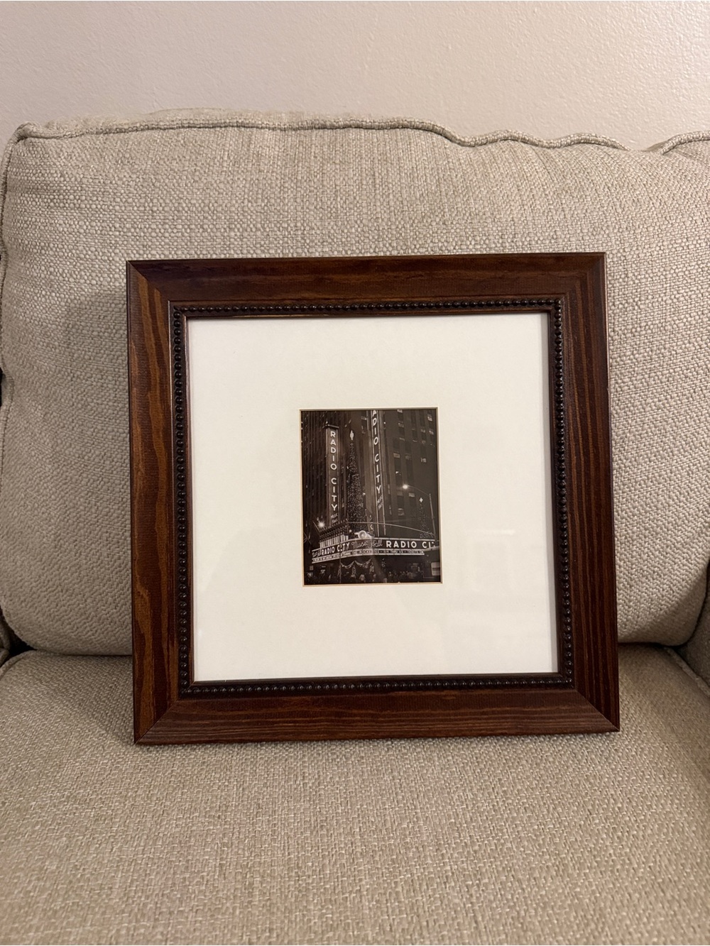 Radio City Music Hall Brown Wood Picture Frame with Cream Mat
